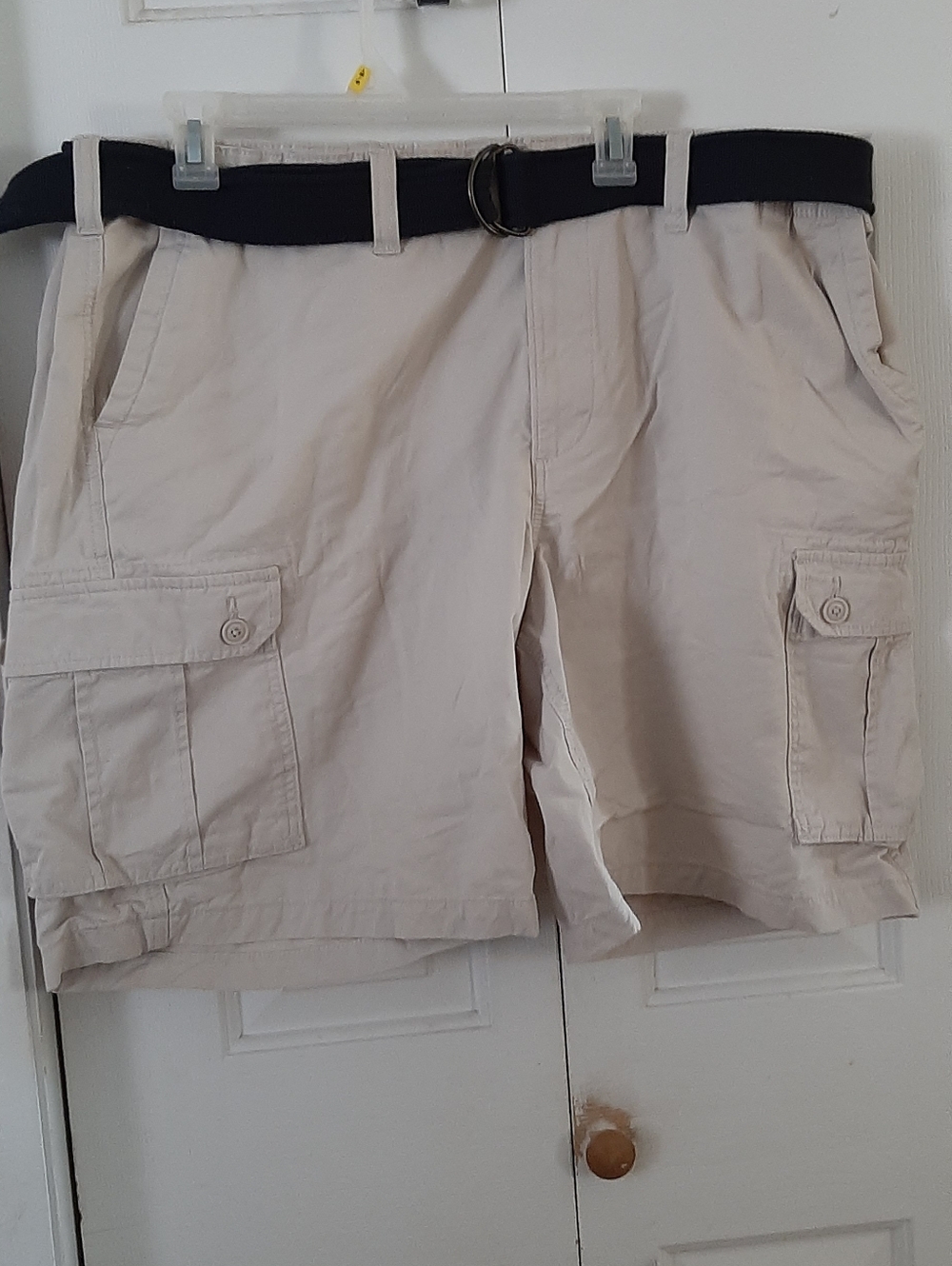 Sonoma Goods For Life Men's Khaki Cargo Shorts with Belt Size 46 Beige